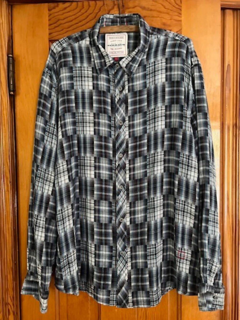 Vintage Marithé + François Girbaud Patchwork Button-Up Shirt Men's XL